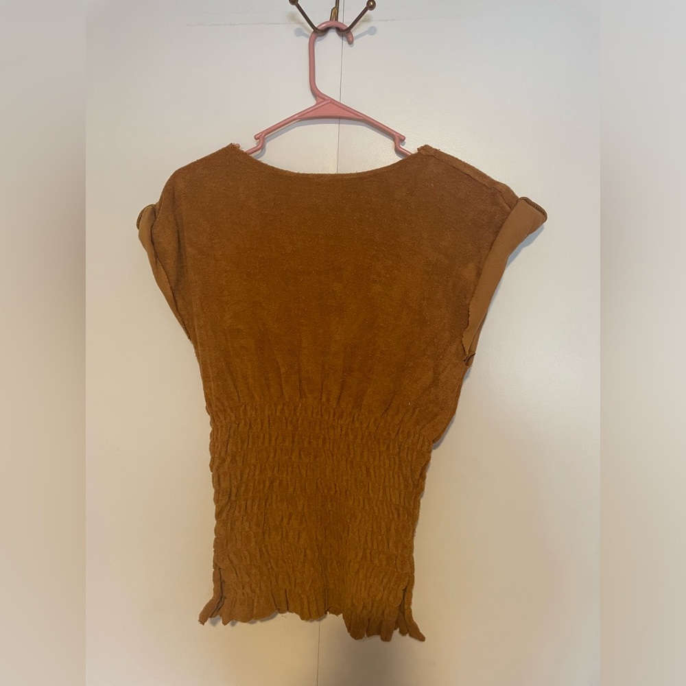 Free People Sadie Towel Terry Smocked Top NWOT - Picture 3 of 4